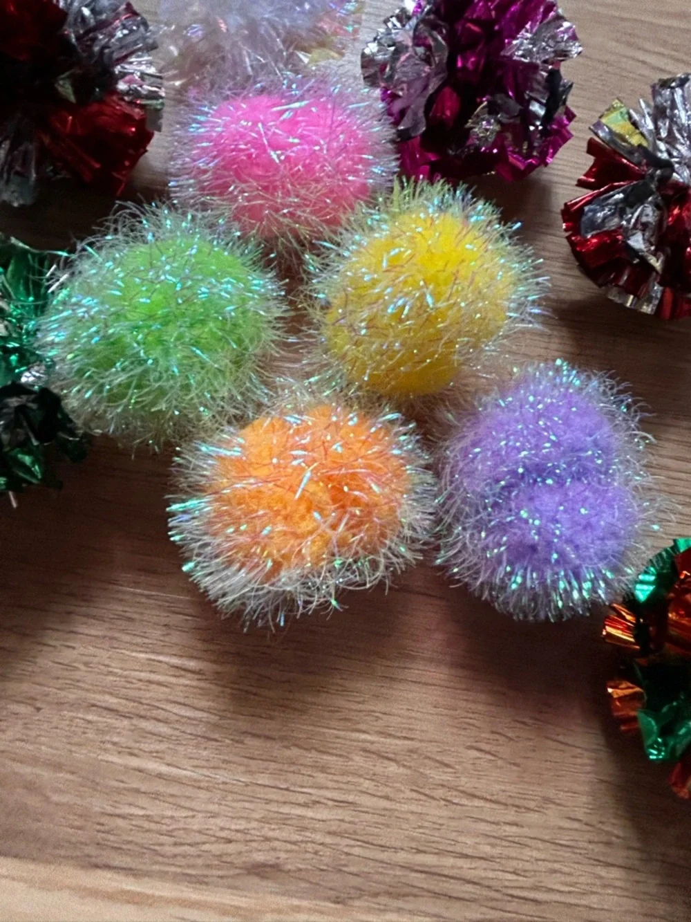 Sparkle Pom & Foil Cat Toy Assortment - Multi Color